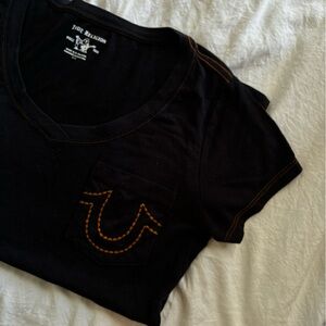 True Religion black V Neck